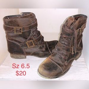 Dolce Vita rugged brown ankle combat boots